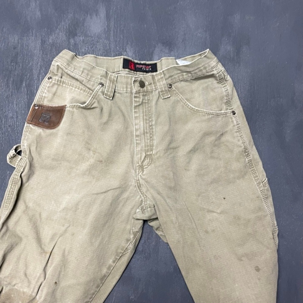 Vintage Wrangler RIGGS Carpenter Pants 30x34 Khaki‎ 2013 Good Ripstop Workwear